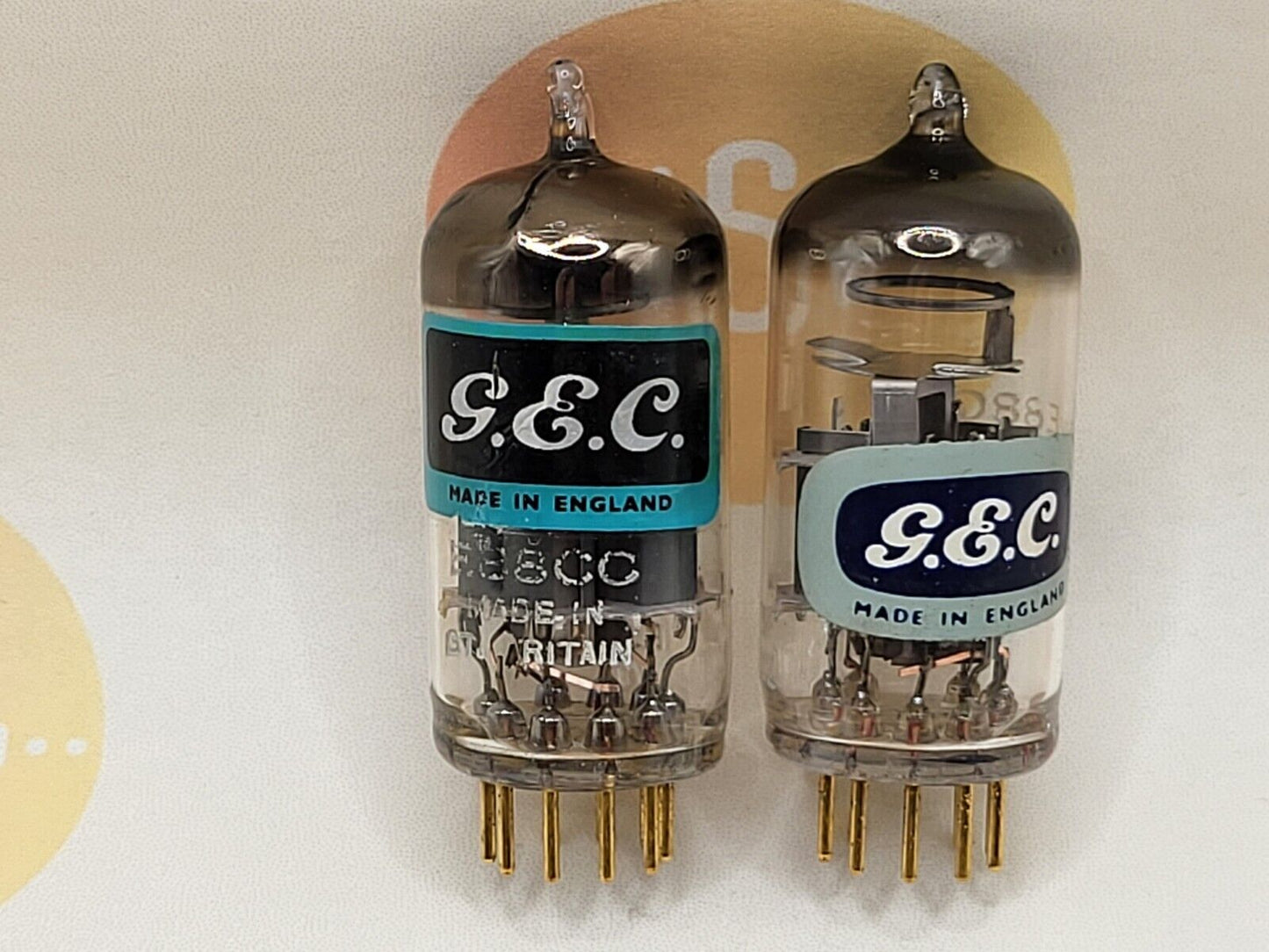 Mullard E88CC 6922 Matched Pair - GEC Label - Mitcham, GB 1965/66 7L1 - NOS