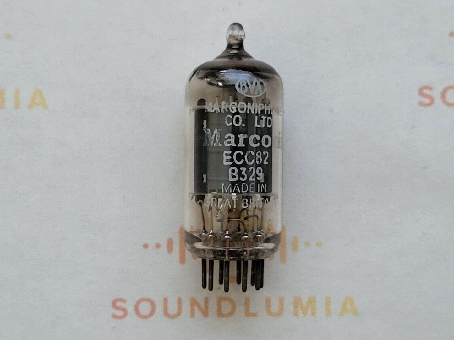 1x Mullard B329 (ECC82+) Lange Platten - Marconiphone Label BVA - Blackburn '58 K61