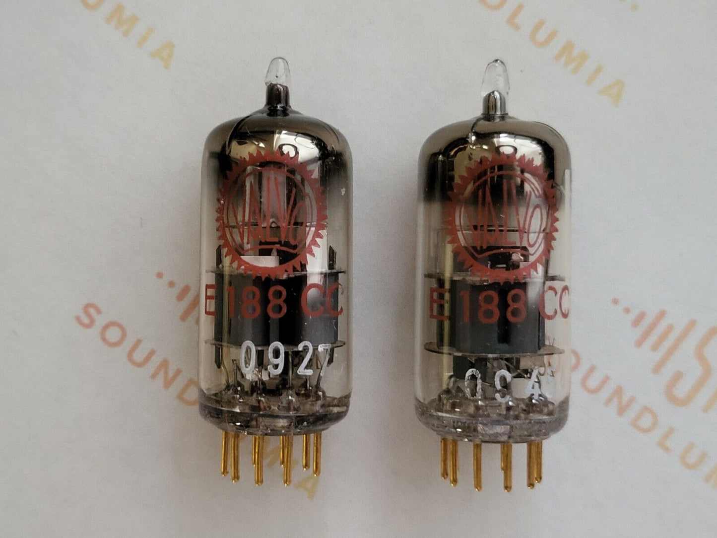 Valvo E188CC 7308 D-getter Matched Pair Red Label - Holland 1960 -Same code- NOS