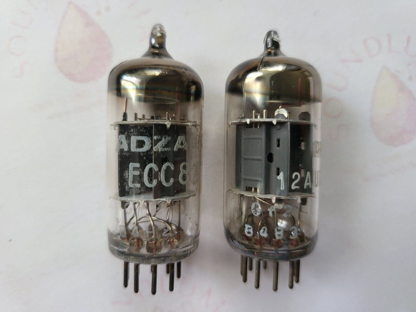 Mullard 12AU7 ECC82 passendes Paar - Philips/Adzam-Etiketten - Blackburn 1964 Gf2