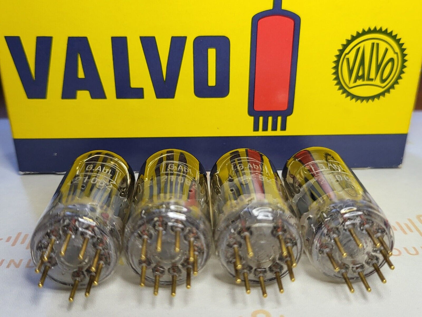 Valvo E88CC = 6922 Matched Quad - G.Abl - Holland 1962 7L4 - Gleicher Code - NOS