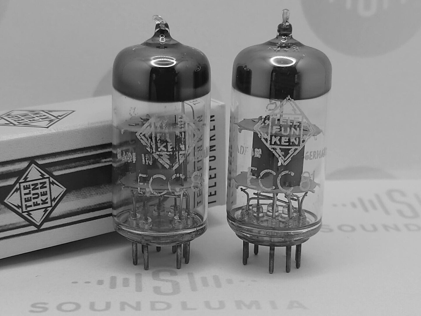 Telefunken ECC81 12AT7 ◇ Bottom - Matched Pair - Berlin '55