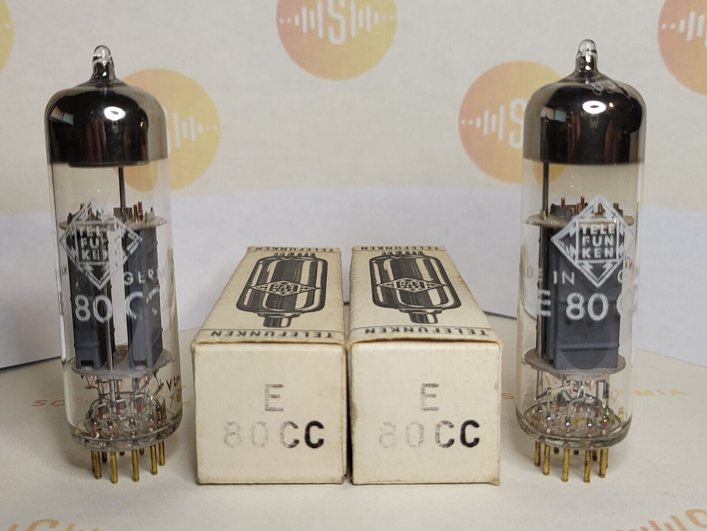 Telefunken E80CC 6085 (ECC82 equiv.) Matched Pair Orig. Boxes- Holland '67 - NOS