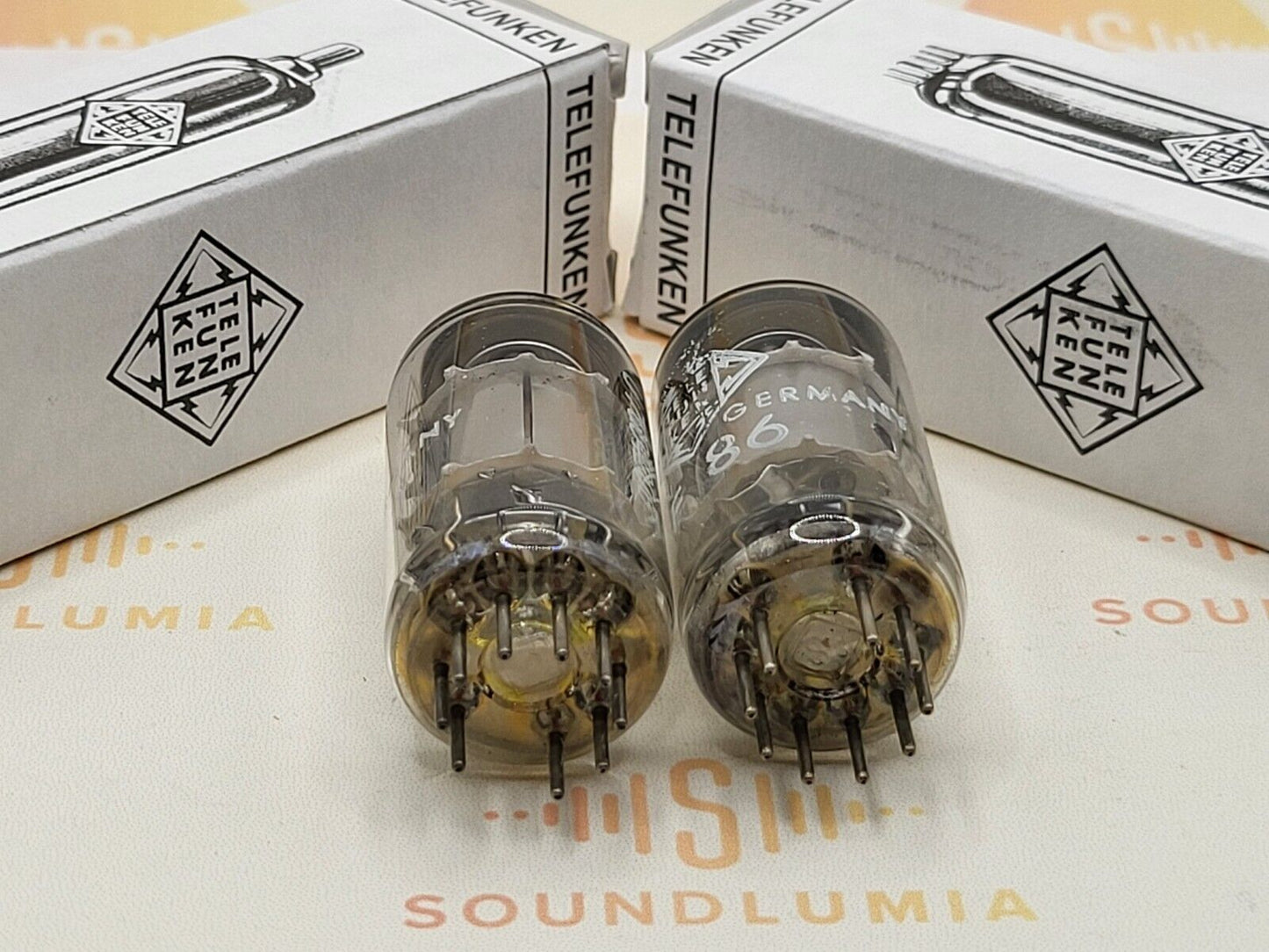 2x Telefunken EF86 6267 Silver Plates - ◇ Bottom - Ulm 1964 - Same Code - NOS