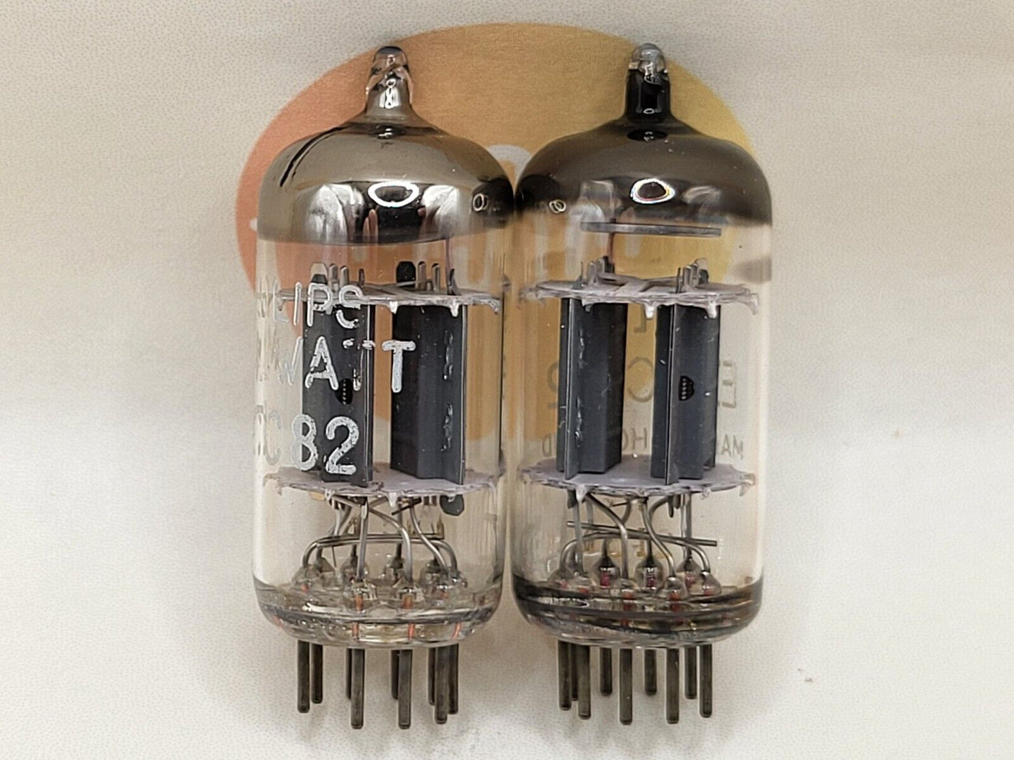 Philips ECC82 12AU7, passendes Paar kurzer Platten - Heerlen, NL '65/'66, fast neuwertig