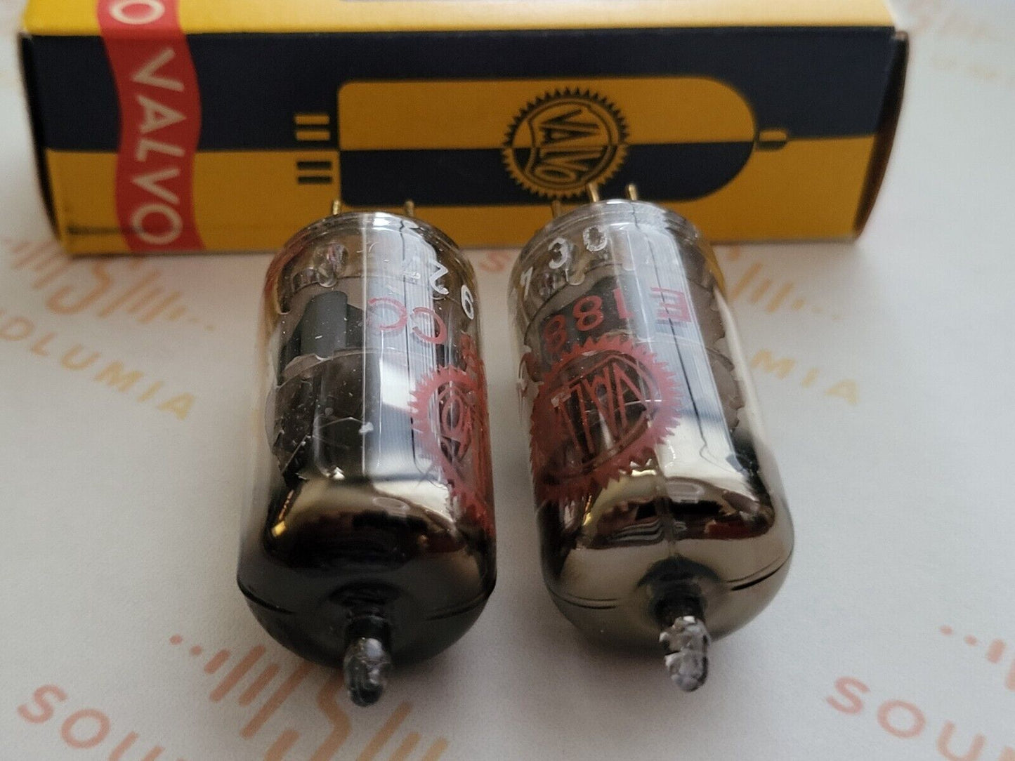 Valvo E188CC 7308 D-getter Matched Pair Red Label - Holland 1960 -Same code- NOS