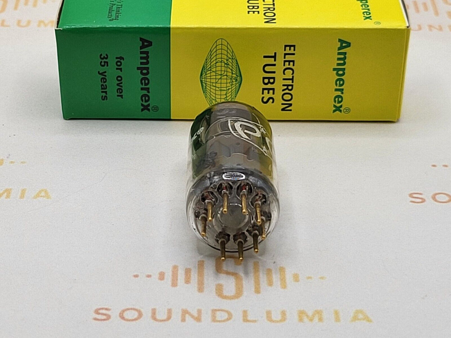 Amperex PQ 7308 E188CC Weißer Aufdruck, gealtert, ausgewähltes passendes Paar, USA '64, gleicher Code