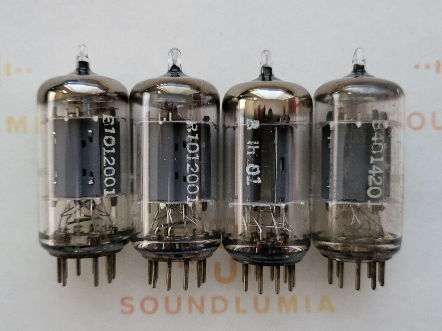 Telefunken ECC83 Long Smooth Plates Matched Quad ◇ Base - Berlin '62/'64 - NOS