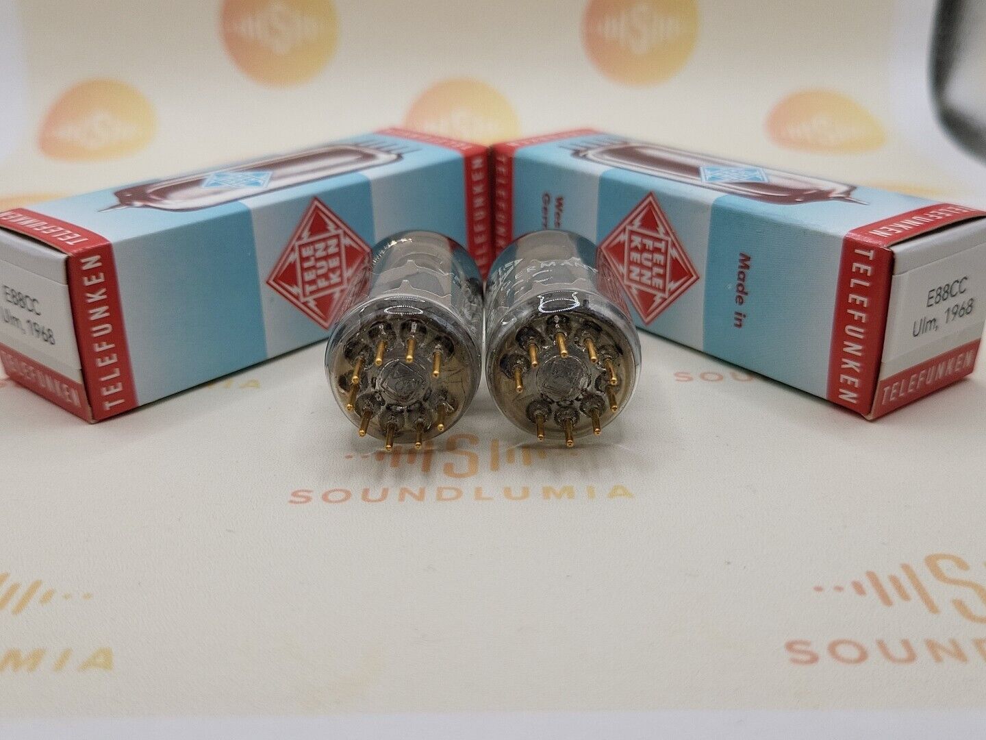 Telefunken E88CC = 6922 Matched Pair ◇ Bottom - Ulm 1968 - Strong NOS