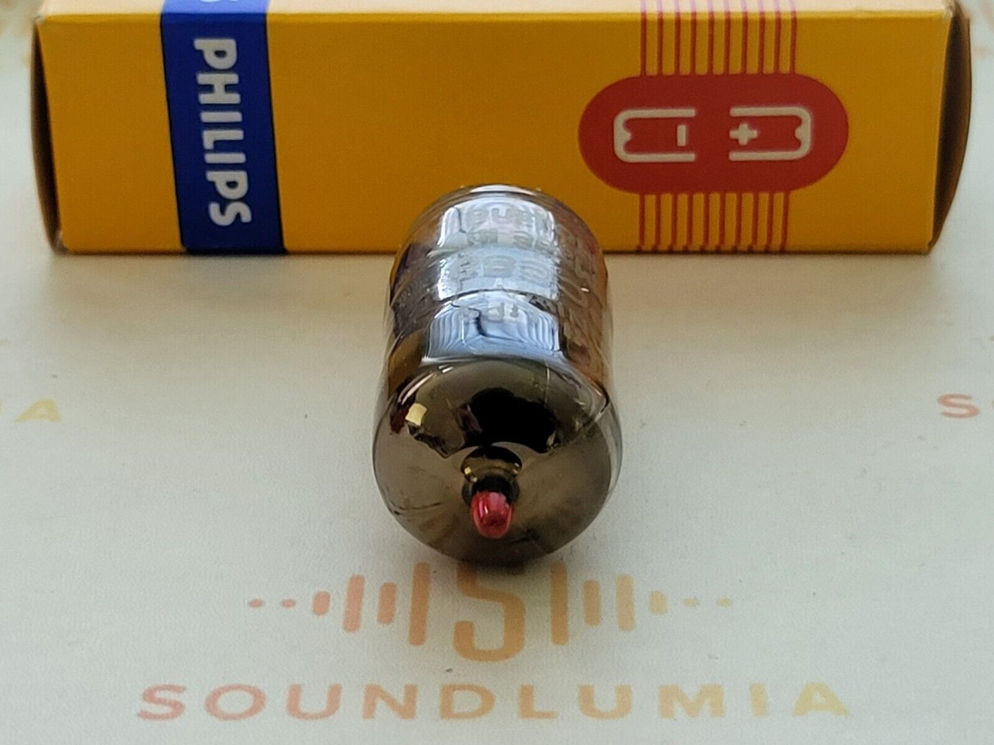 1x Philips Miniwatt PCC88 7DJ8 D-Getter Pinched Waist, rote Spitze - Heerlen, NL '57