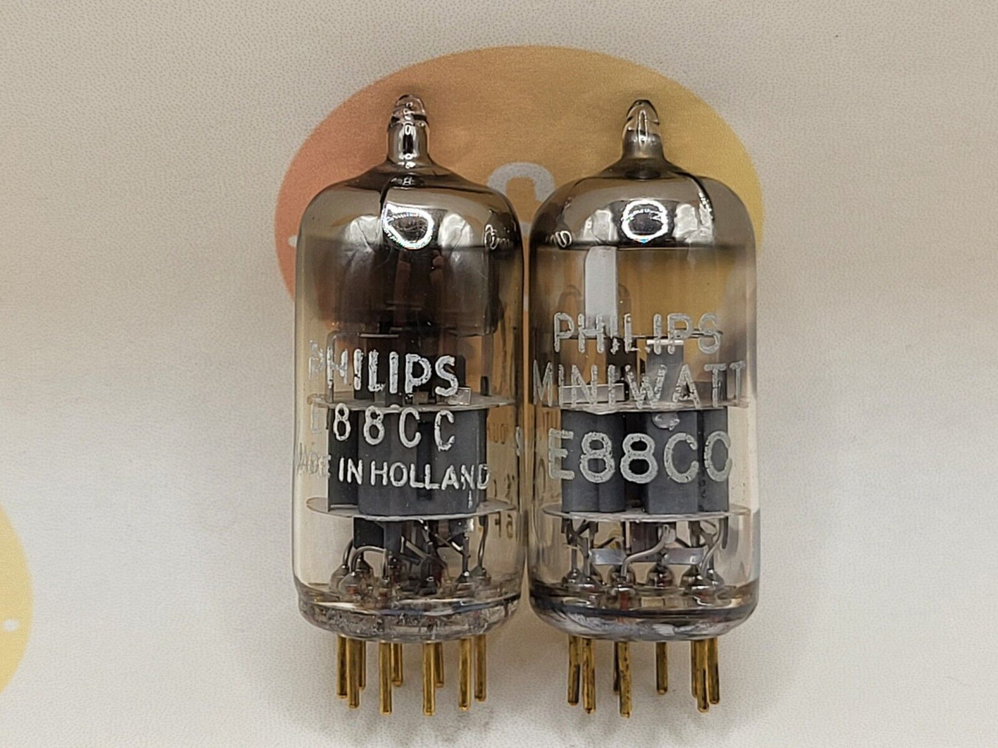 Philips Miniwatt SQ E88CC 6922 passendes Paar - Heerlen, NL 1965/66 - Stark