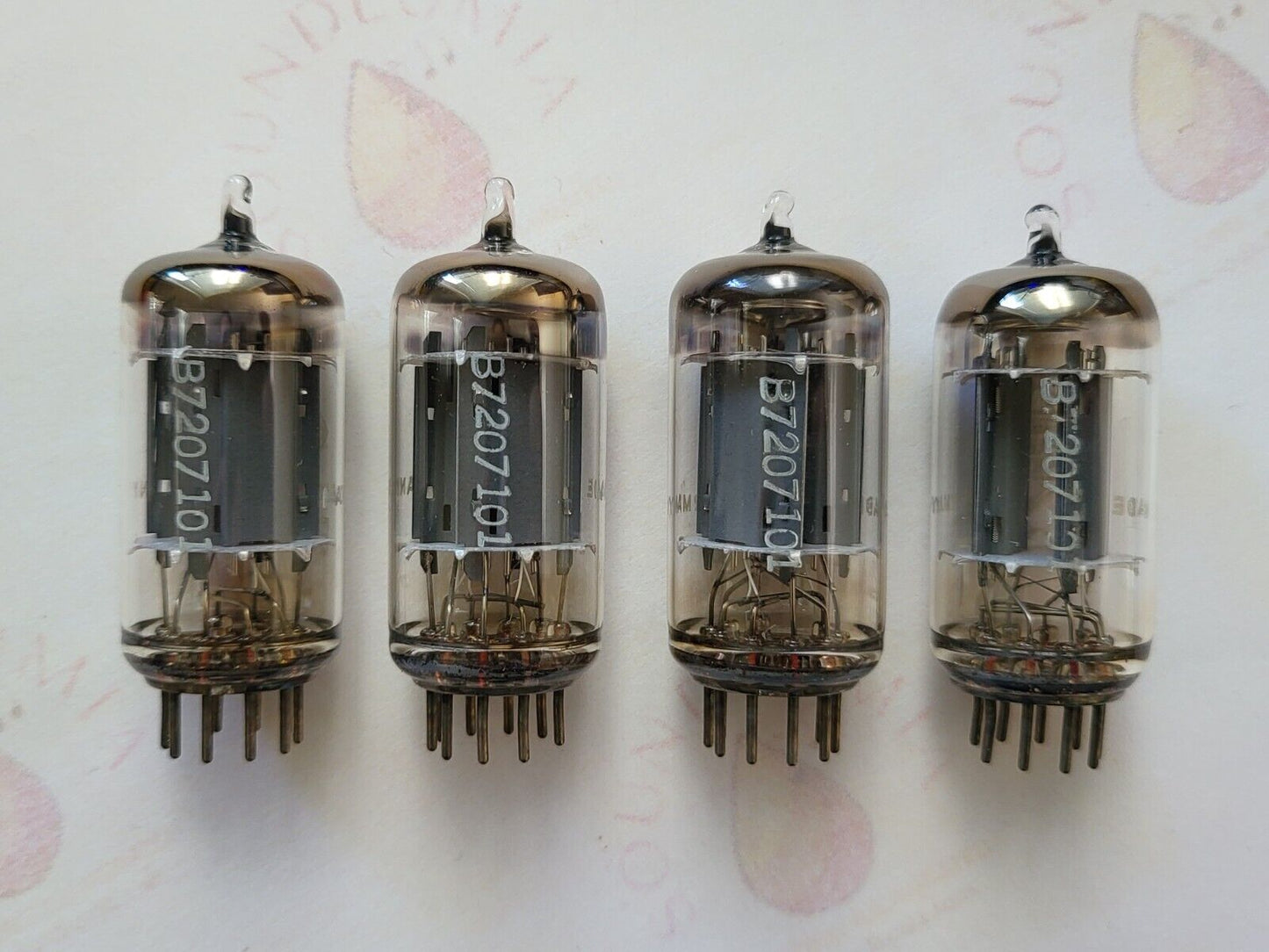 Telefunken ECC83 12AX7 Long Smooth Plates Matched Quad ◇ Base - Berlin 1967 - NO