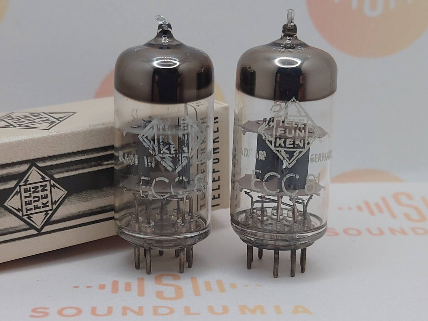Telefunken ECC81 12AT7 ◇ Bottom - Matched Pair - Berlin '55