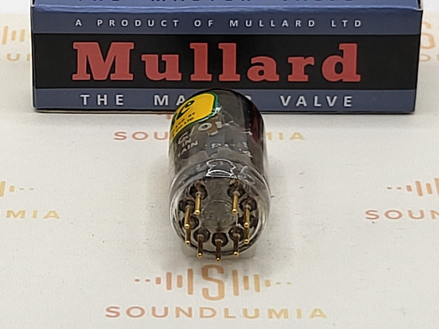 1x Mullard E88CC/01 (Mil. Spec E88CC) GEC-Etikett aus zerknittertem Glas – Mitcham '61