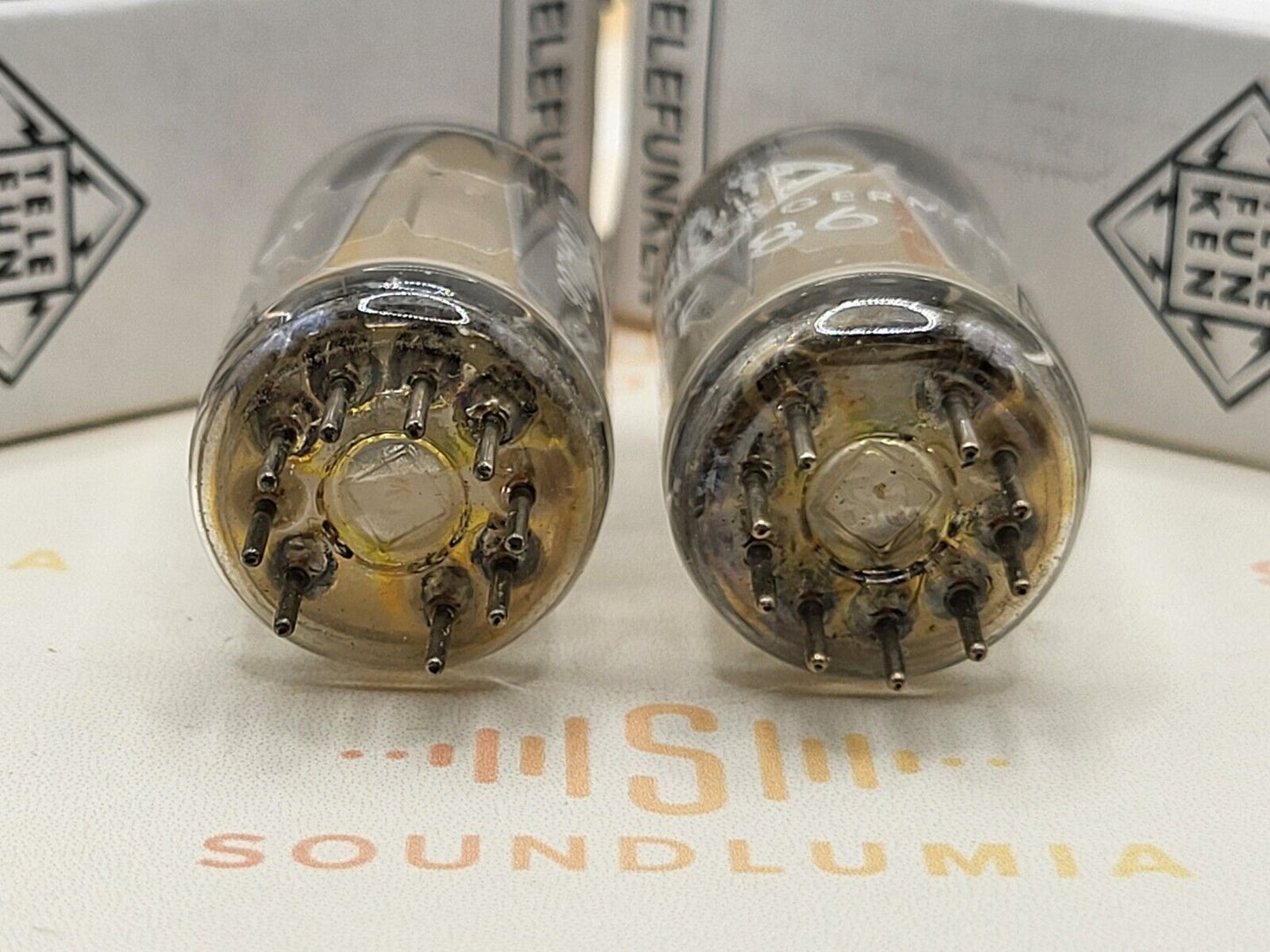 2x Telefunken EF86 6267 Silver Plates - ◇ Bottom - Ulm 1964 - Same Code - NOS
