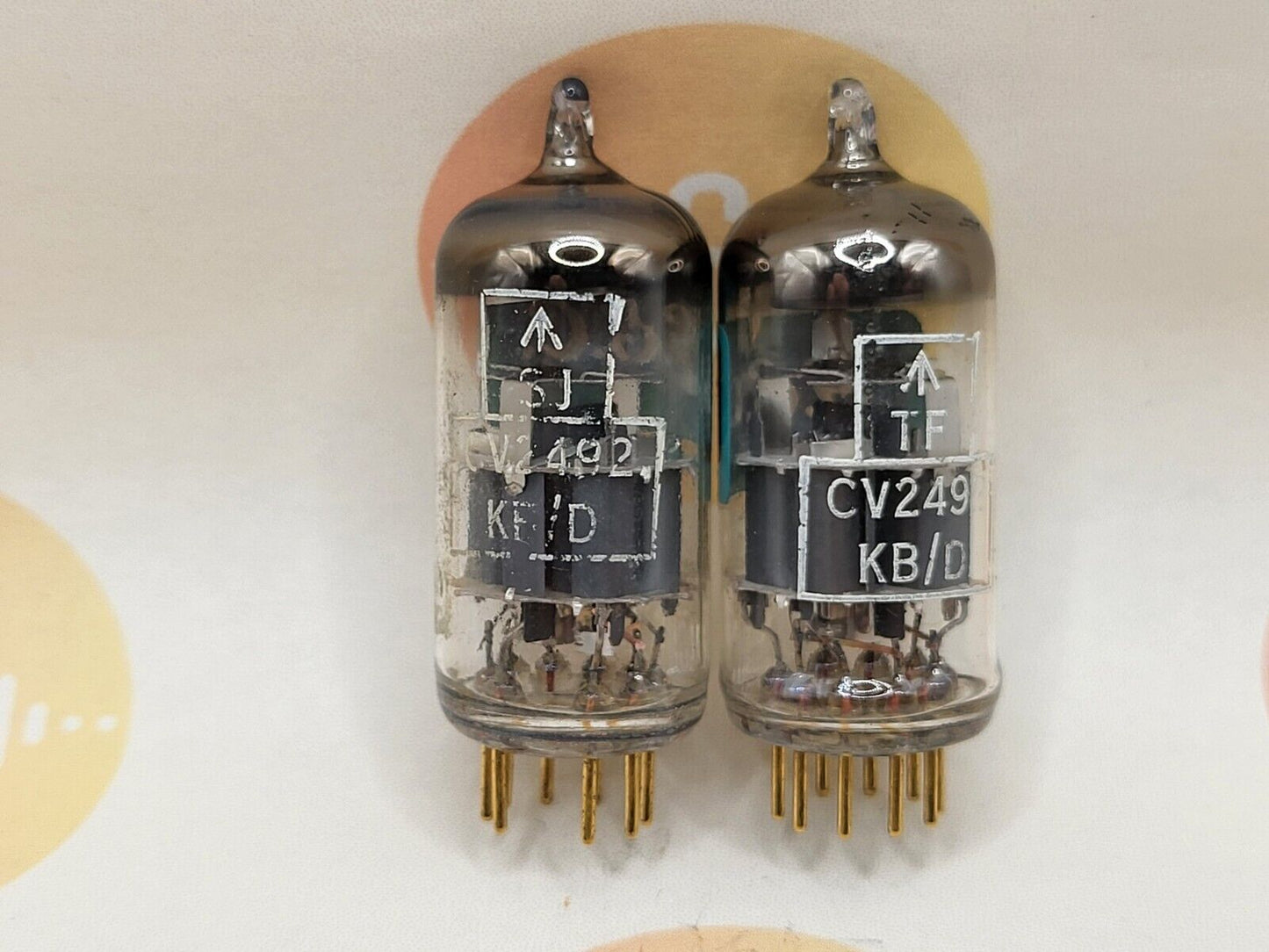 Mullard CV2492 (Mil. spec E88CC/6922) Matched Pair - G.E.C. Label - Mitcham '61/'62