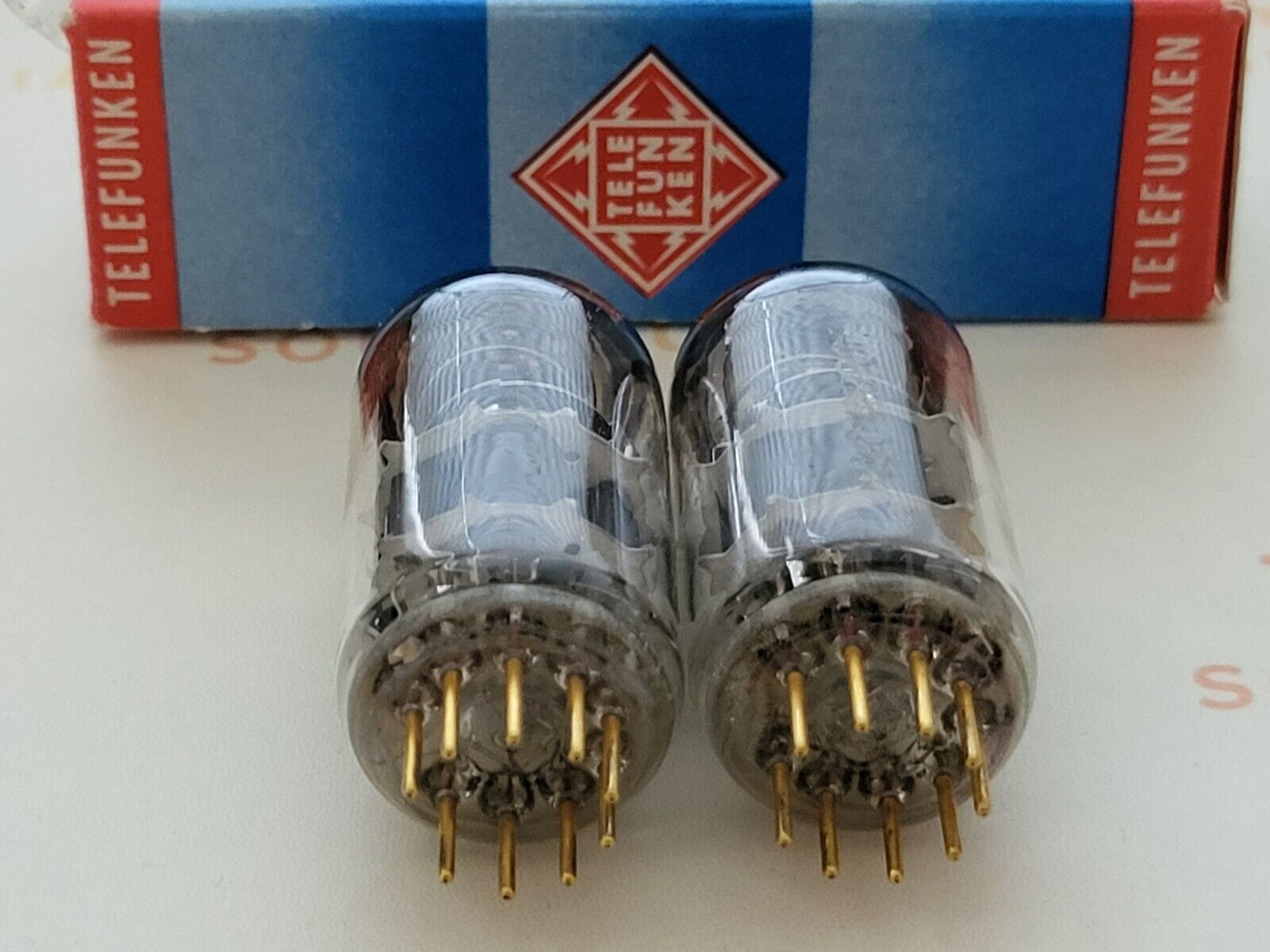 Telefunken E188CC = 7308 Matched Pair ◇ Bottom - Ulm 1968 - NOS