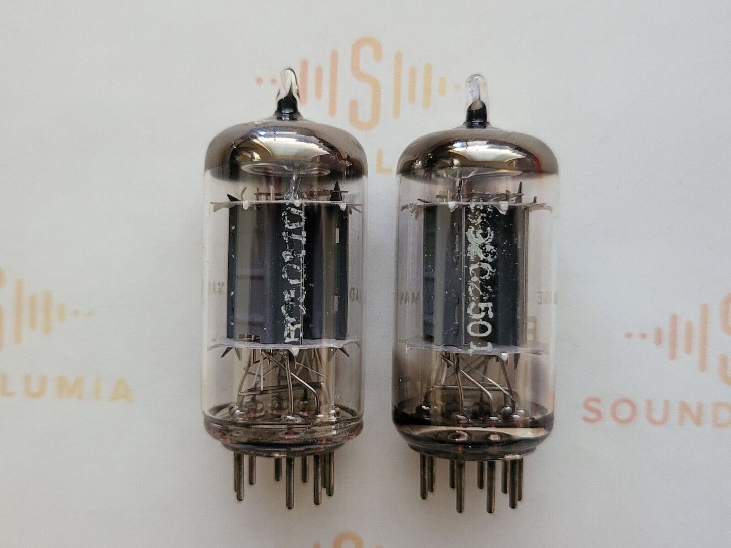Telefunken ECC83 12AX7 Matched Pair 17mm Ribbed Plates ◇ Base - Berlin 1961/62