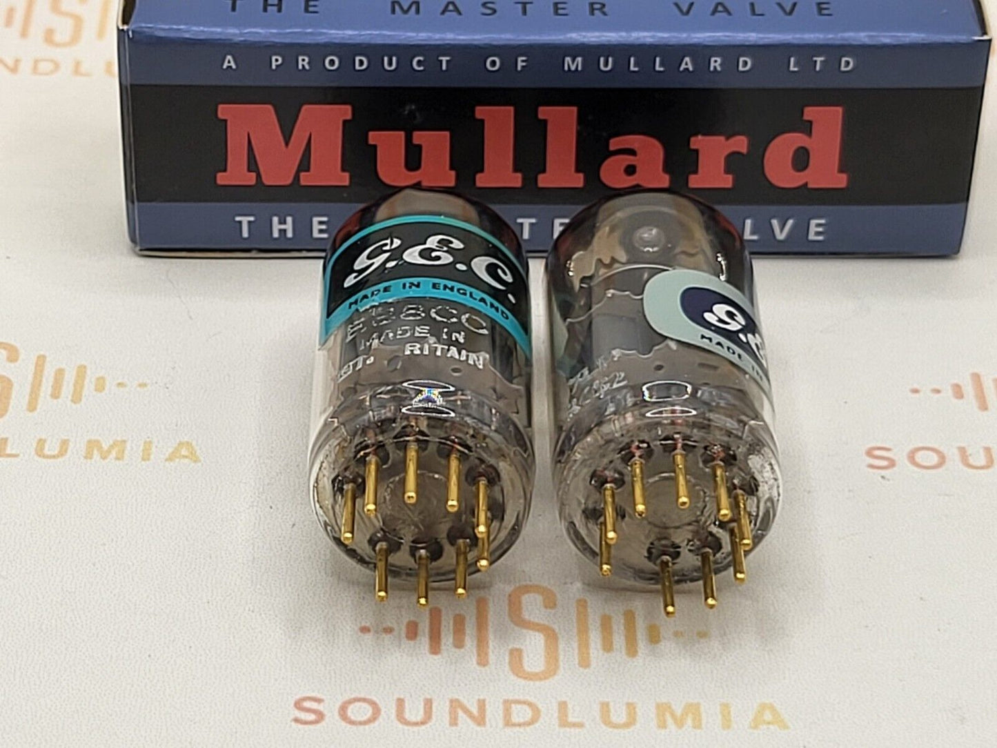 Mullard E88CC 6922 Matched Pair - GEC Label - Mitcham, GB 1965/66 7L1 - NOS
