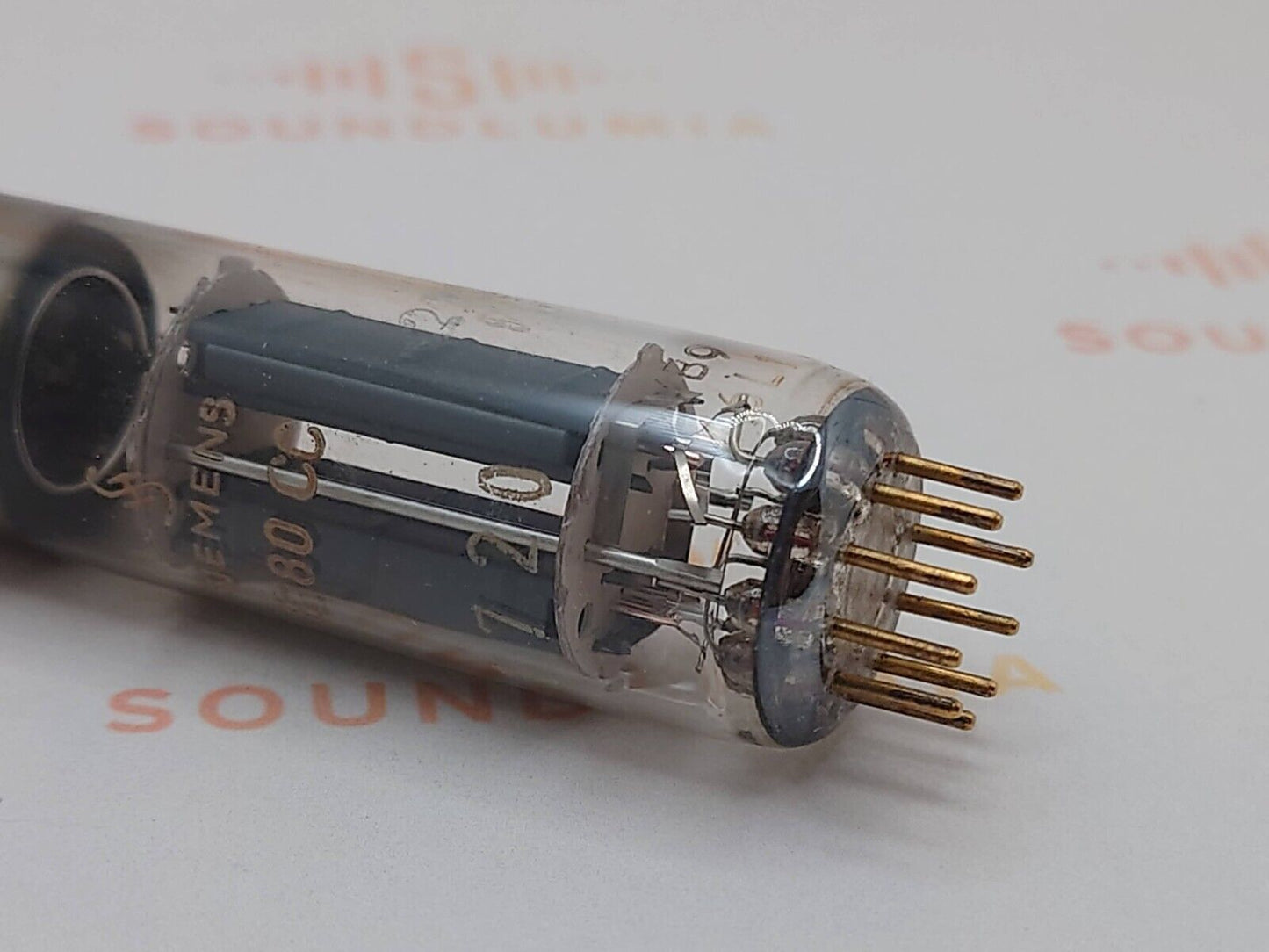 1x Philips E80CC 6085 (ECC82 equiv.) O-Getter Siemens Label-Heerlen '66 Near NOS