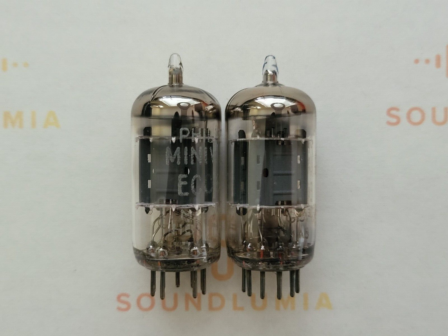2x Philips 12AU7 ECC82 Kurzplatten mit Select-Röhre - Holland 1960/61 - Stark