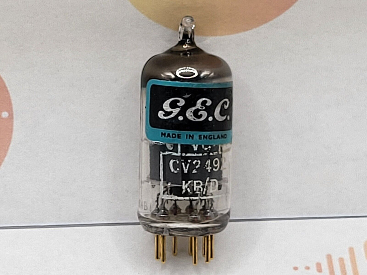 1x Mullard CV2492 (Mil. spec E88CC 6922) - G.E.C. Label - Mitcham '64 - Near NOS