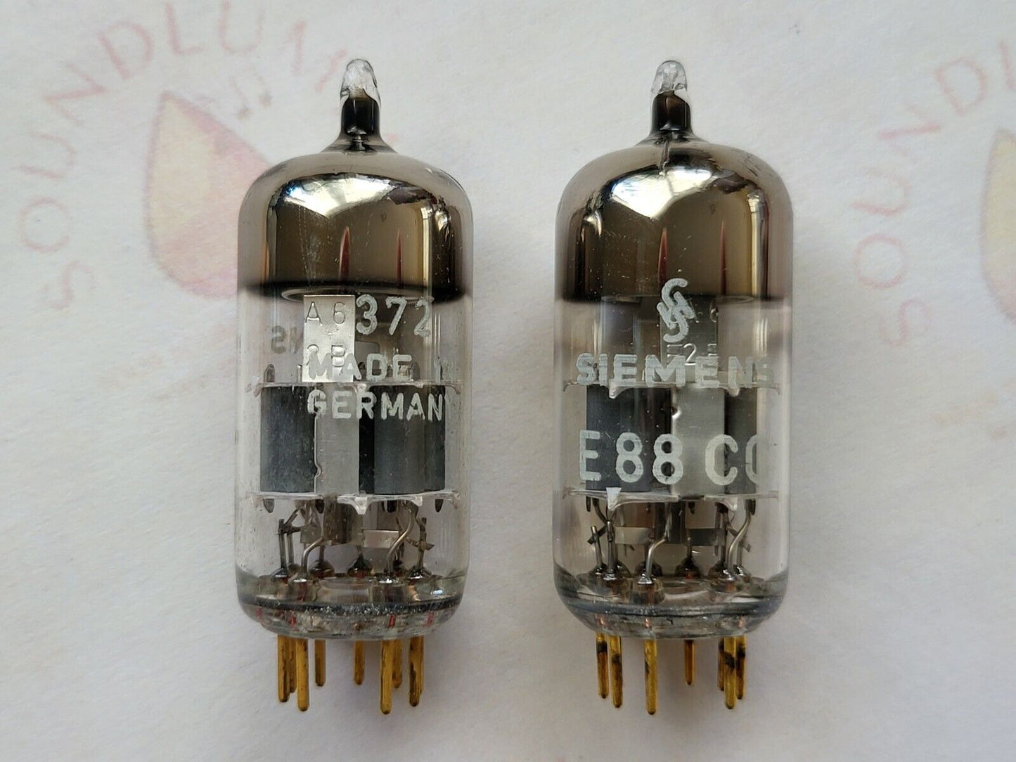 Siemens E88CC = 6922 A-Frame Silver Shields Matched Pair - Munich A6 2B/2E - NOS