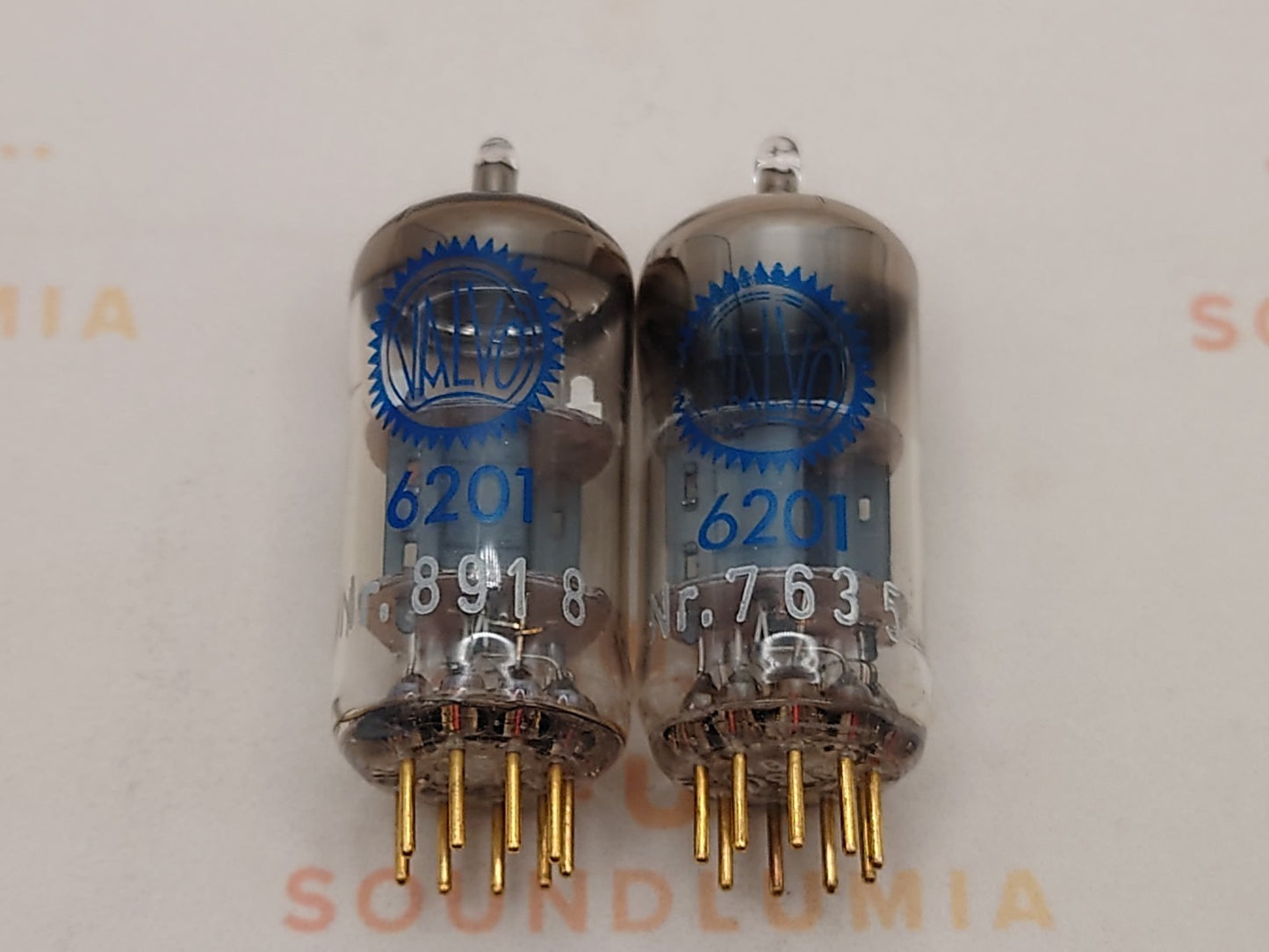 Valvo 6201 E81CC vintage vacuum tube blue label O-getter pinched waist Hamburg 1959 VG0 NOS