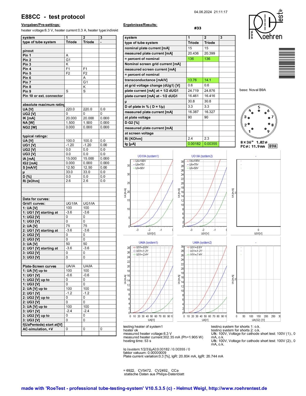 Telefunken E88CC 6922 ◇ Bottom
