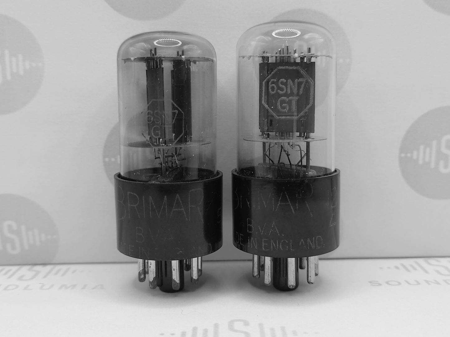 2x Brimar 6SN7GT VT-231 Lower Rectangle Getter - British BVA '50s