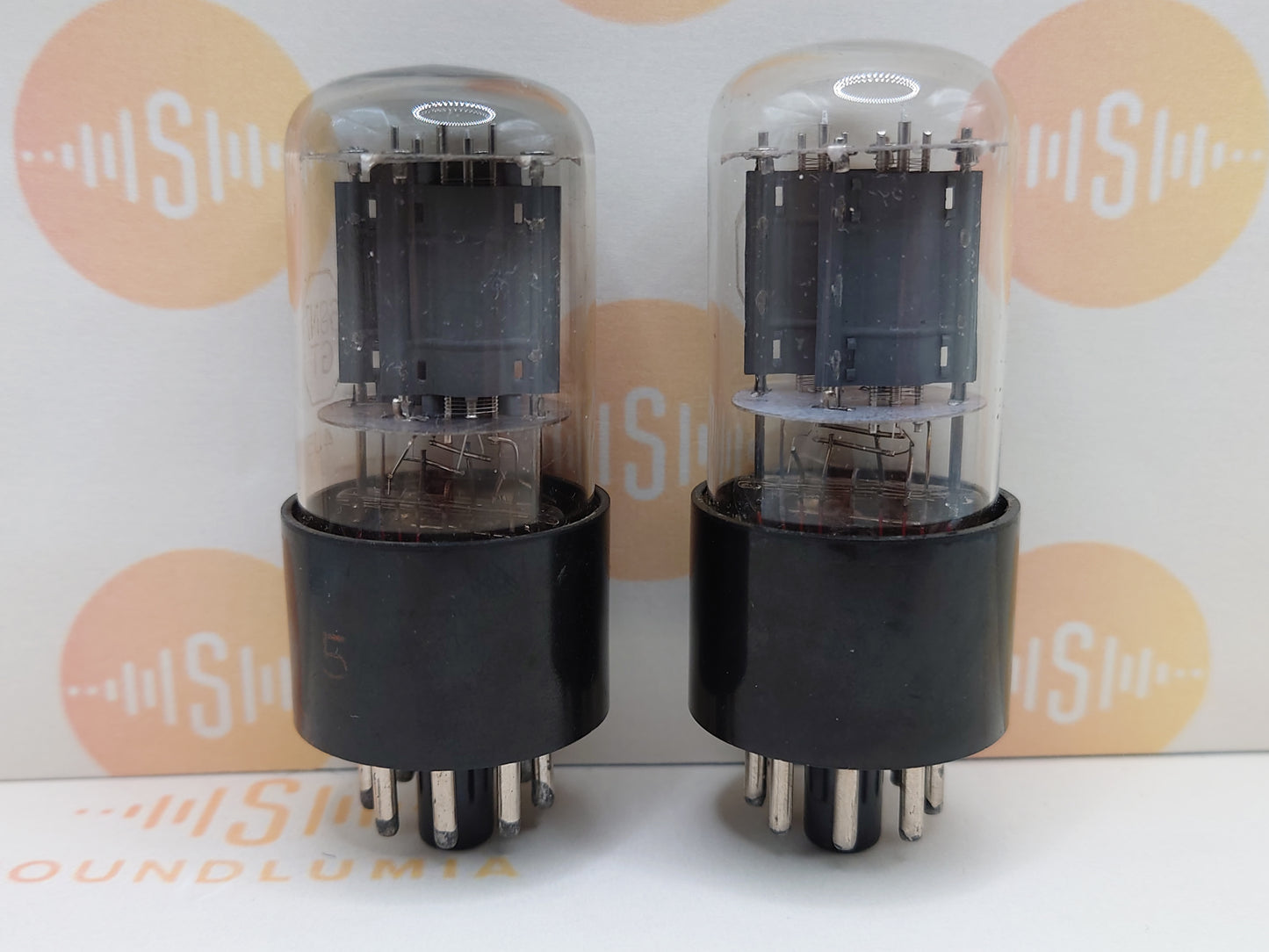 2x Brimar 6SN7GT VT-231 Lower Rectangle Getter - British BVA '50s