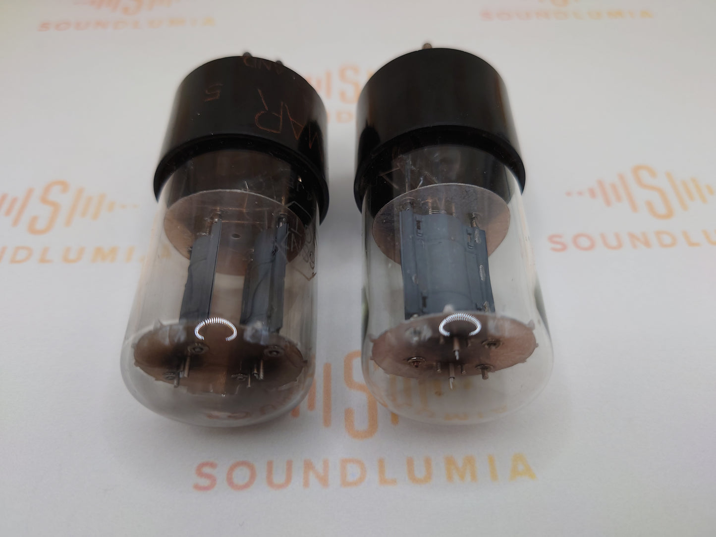 2x Brimar 6SN7GT VT-231 Lower Rectangle Getter - British BVA '50s