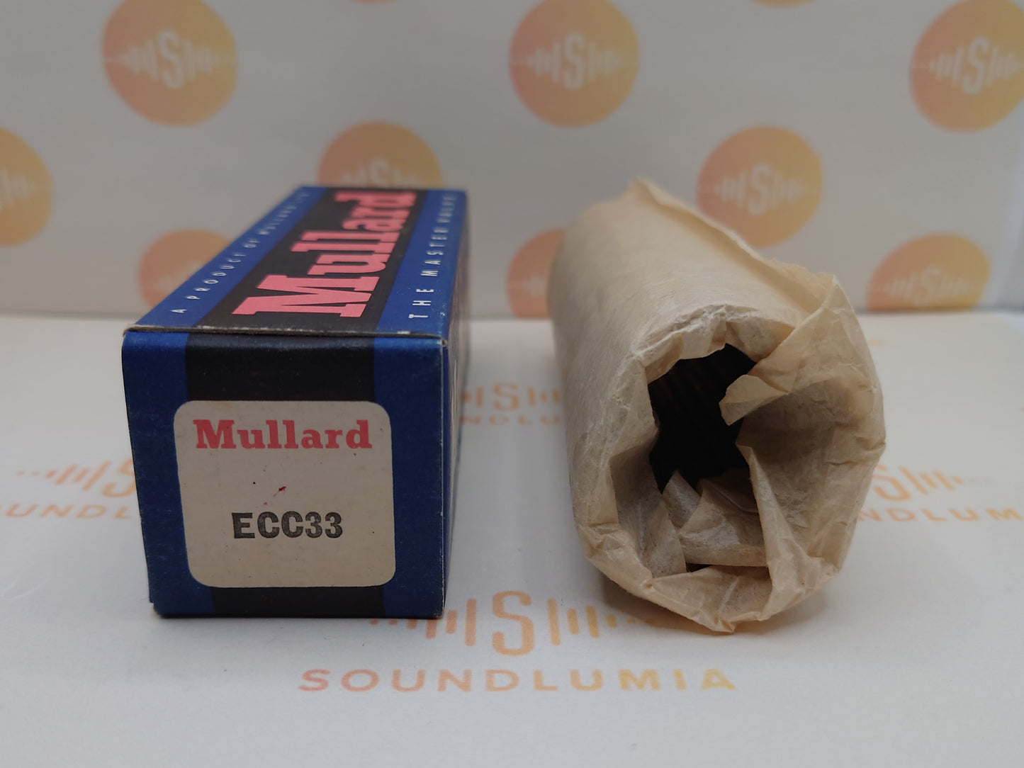 Mullard ECC33 vacuum tube with Brown Base, image 14