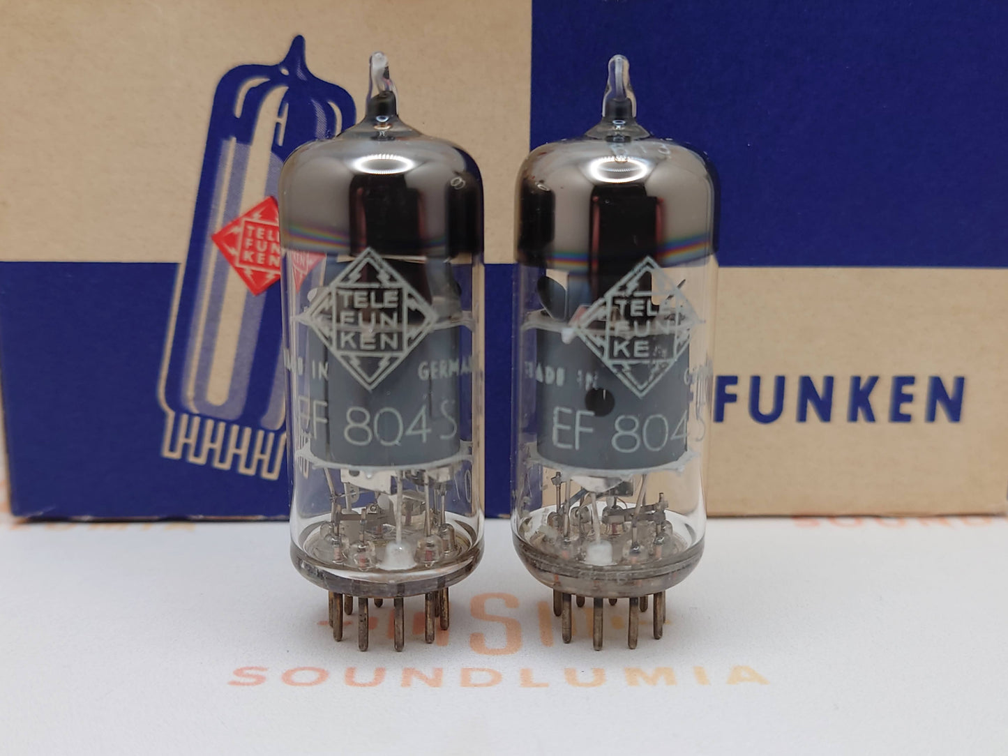 2x Telefunken EF804S O-Getter - ◇ Unten - Ulm 1963 - NOS+