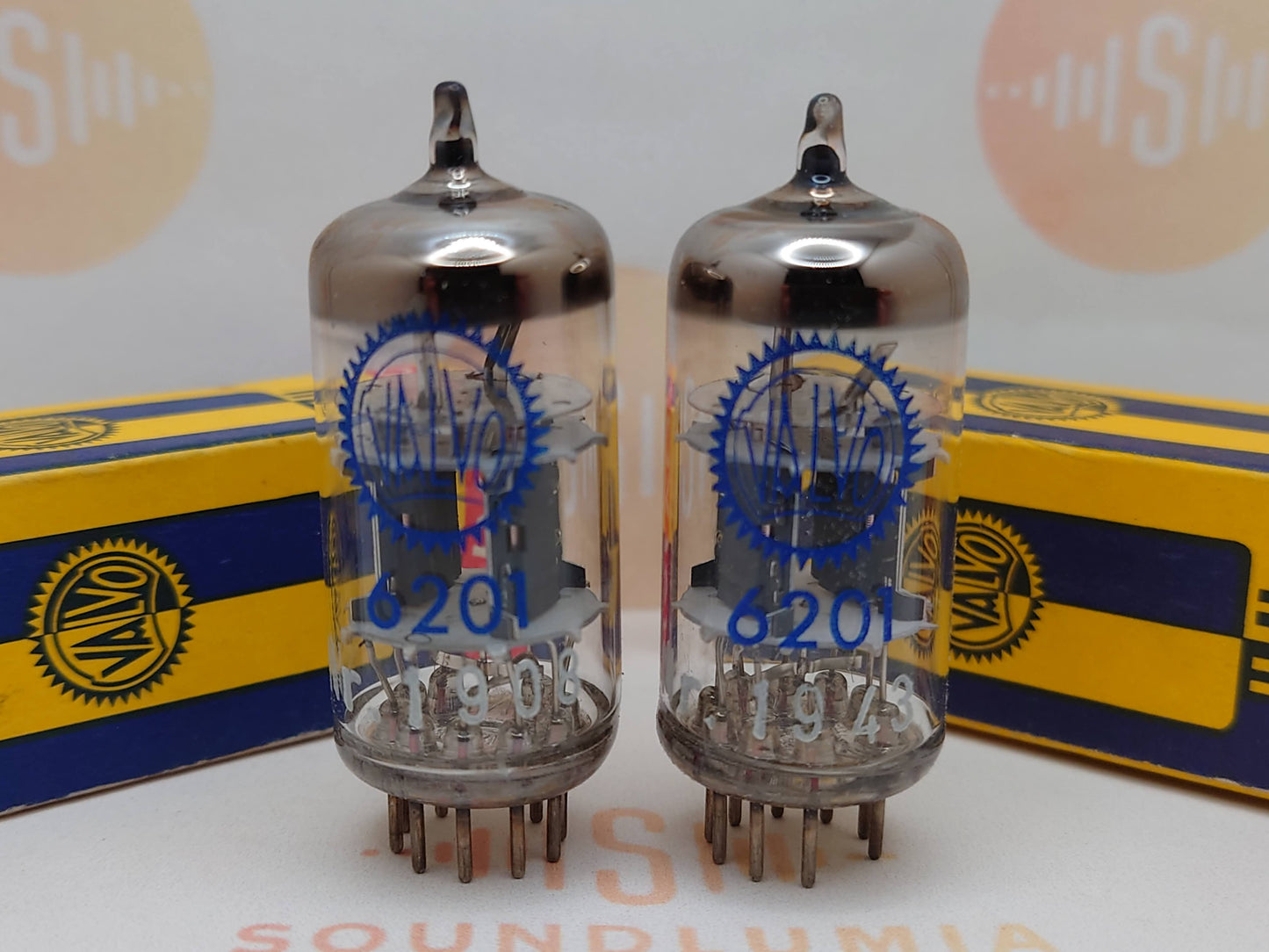 Telefunken ECC801S 6201 vacuum tube with Diamond Bottom and Matched Pair, image 1