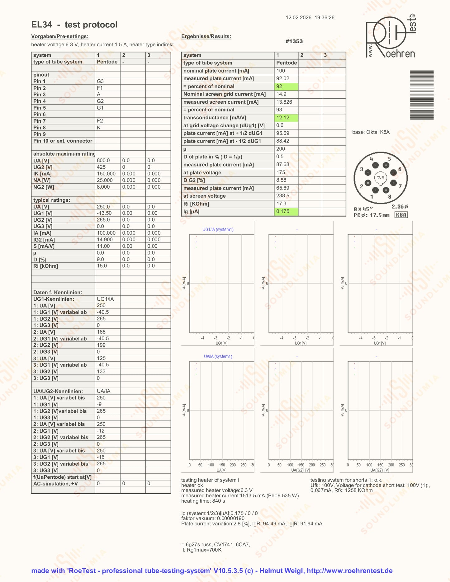 Mullard EL34 6CA7 OO Getter