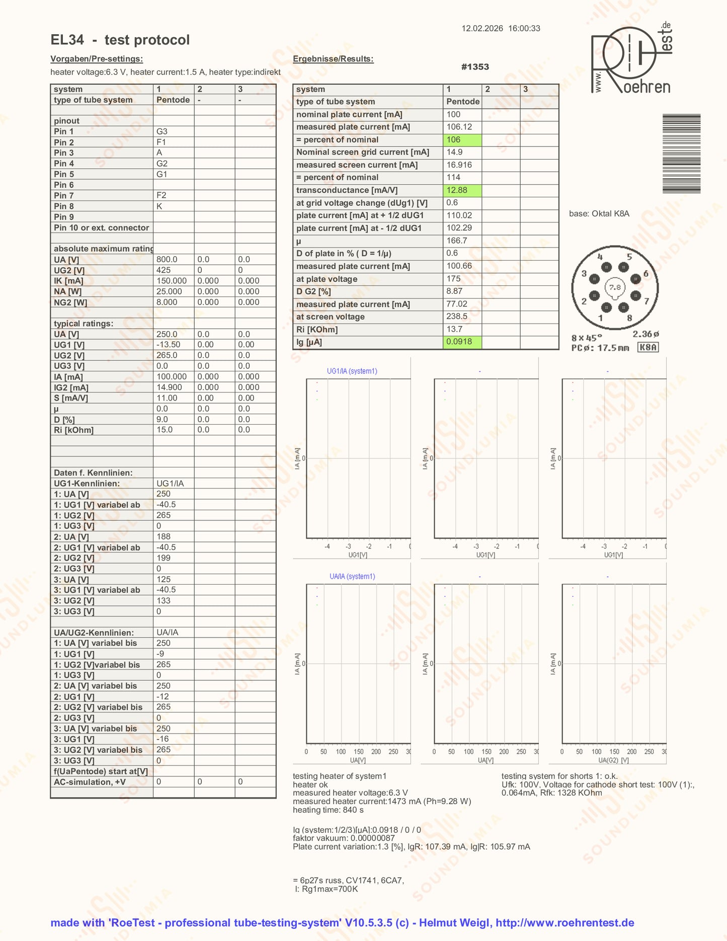 Mazda EL34 DD Getter Brown Base - Philips/Valvo Labels - Brussels