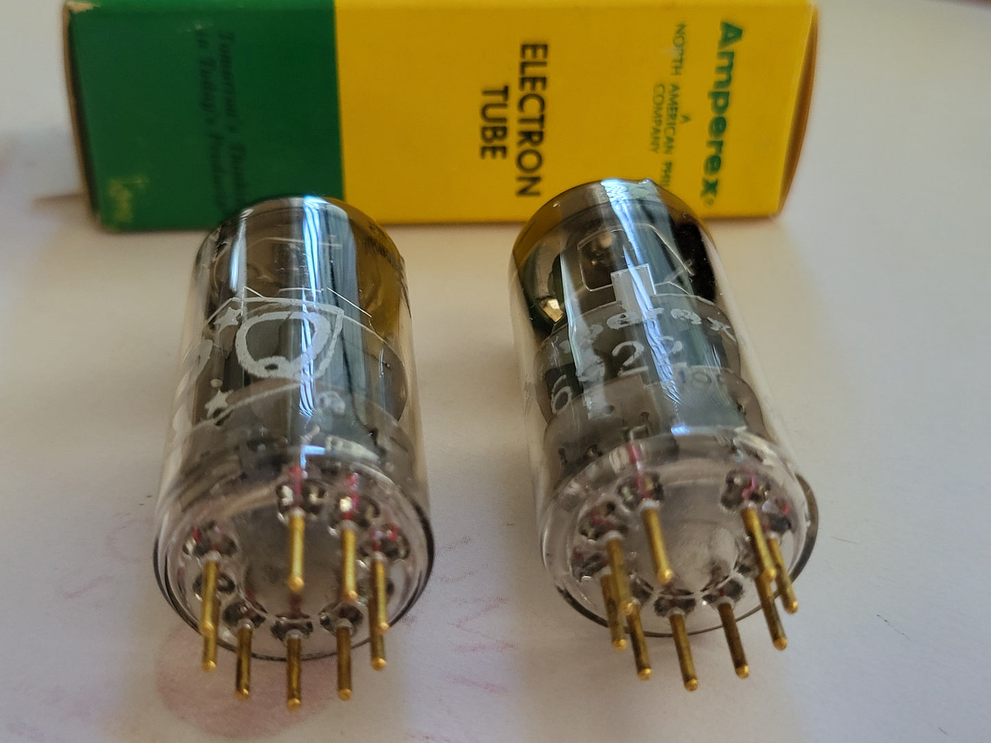 Amperex Holland 6922 E88CC D-Getter Matched Pair – 7L4 ⊿9F – Heerlen 1959 – NOS