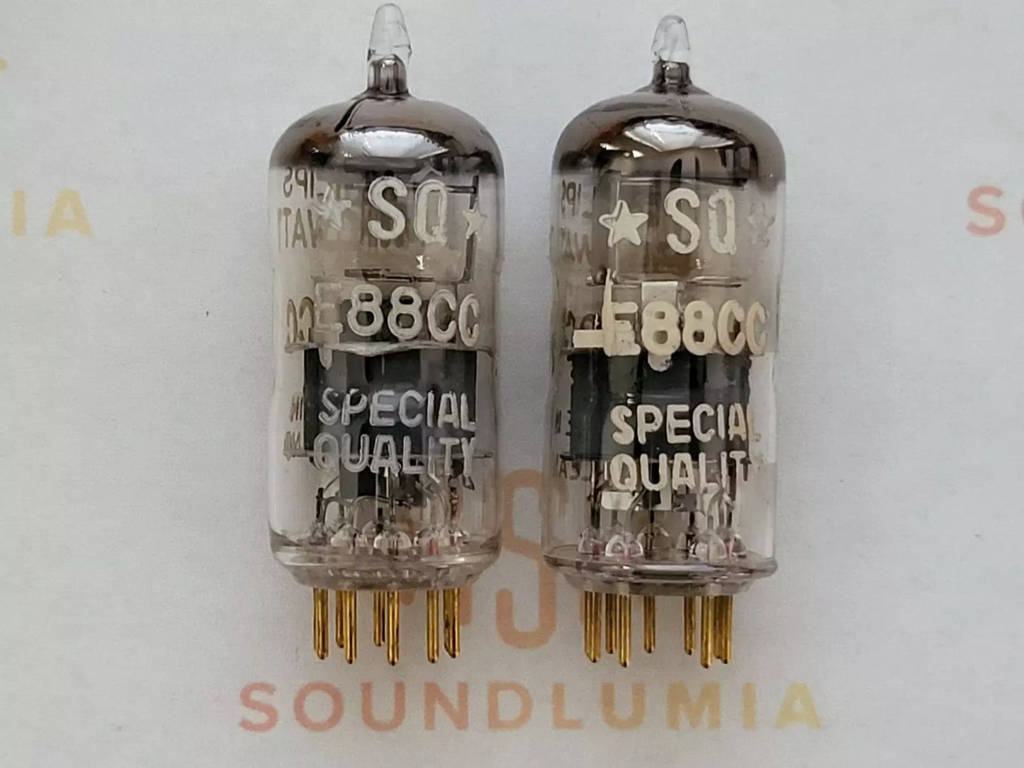 2x Philips Miniwatt SQ E88CC 6922 D-getter Pinched Waist - Holland '57/'58 7L3