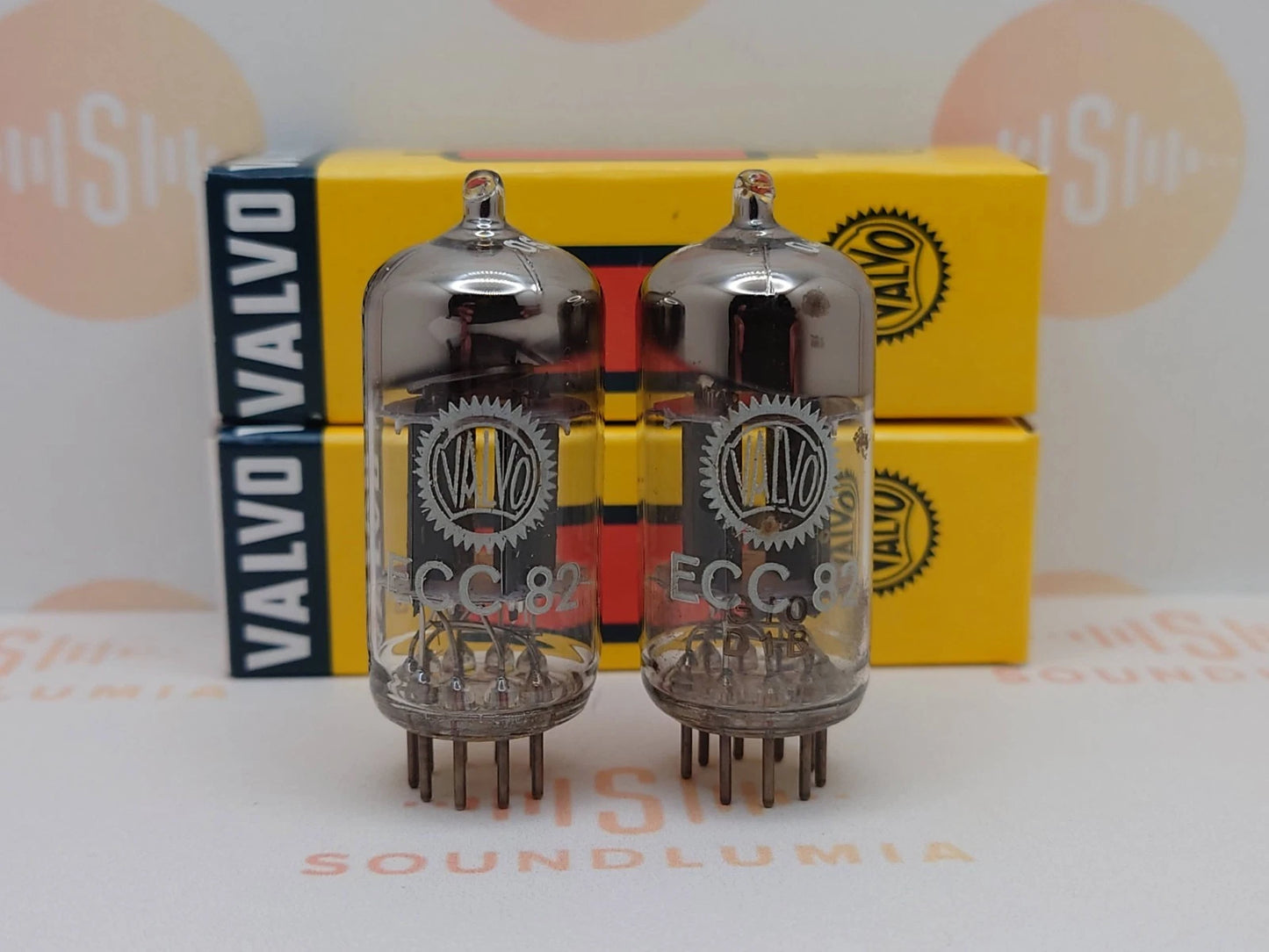Valvo Hamburg ECC82 Short Plates 30° O-Getter