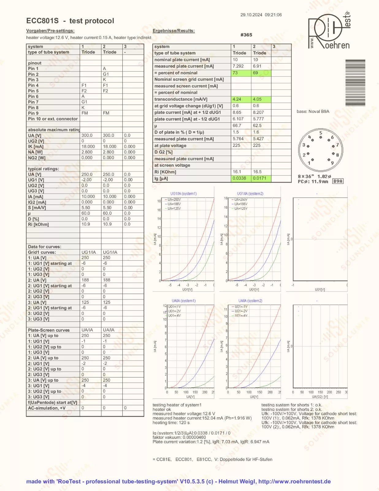 Telefunken ECC801S E81CC 6201 Triple-Mica ◇ Bottom - Ulm