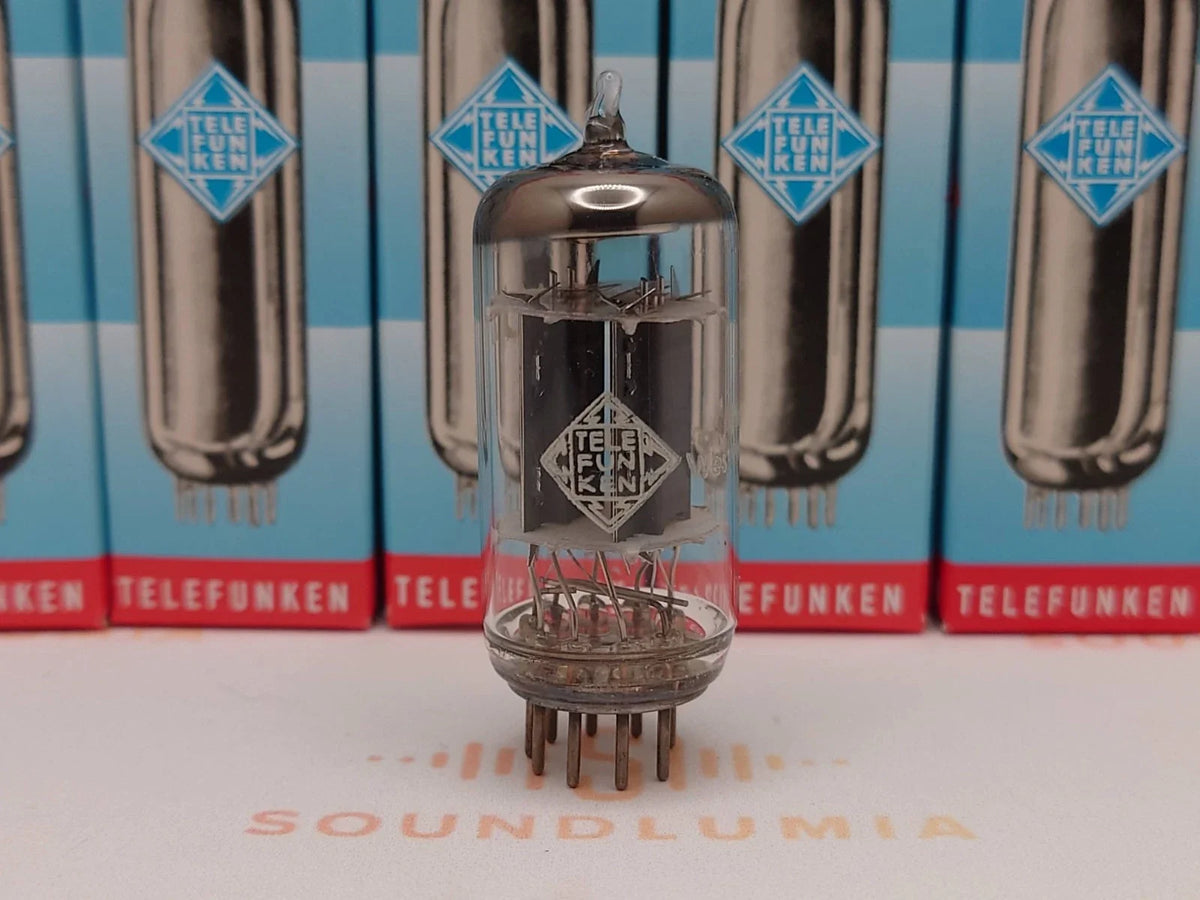 Telefunken ECC82 Ribbed Plates Diamond Bottom - Germany