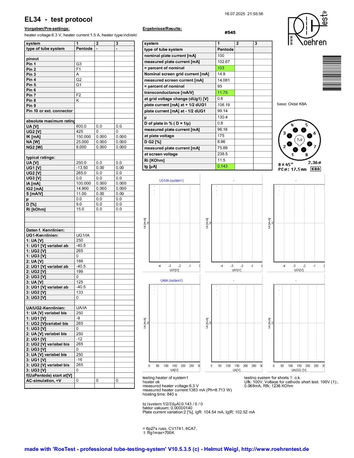 1x Valvo Hamburg EL34 Metal base - Siemens Label - Hamburg 1954 (DK SYA) - NOS+