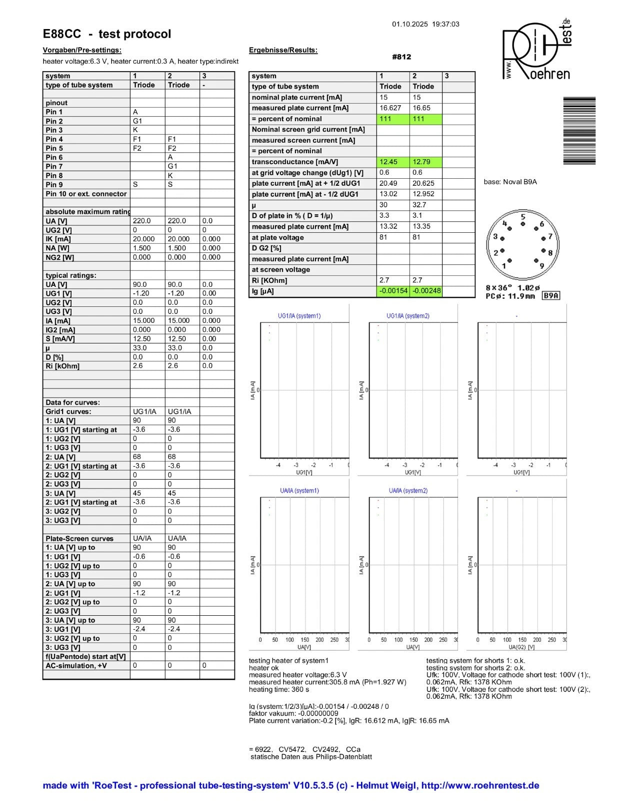 Amperex E88CC 6922 D 吸气剂 - 美国