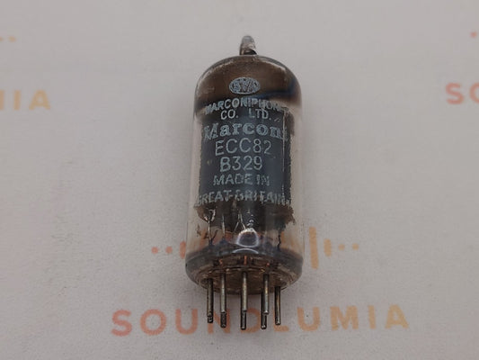 1个 Marconi B329 (ECC82+) 方形吸收剂 皱纹玻璃 - 英国