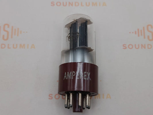 Amperex 6SN7GT Bottom D-Getter Black Plates - Brown Base