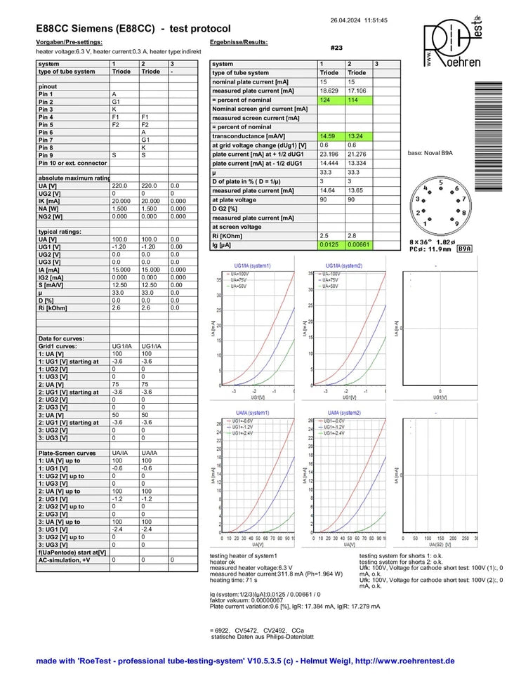 Siemens E88CC 6922 Silver Shields - Germany