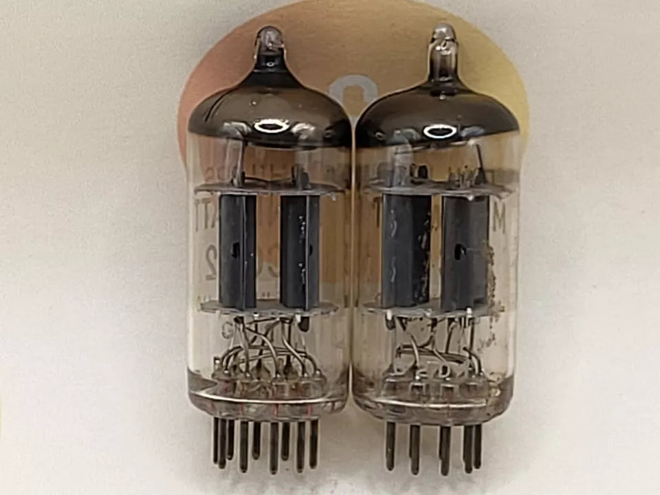 Mullard ECC82 12AU7 vacuum tube with O-Getter and Short Plates, image 2