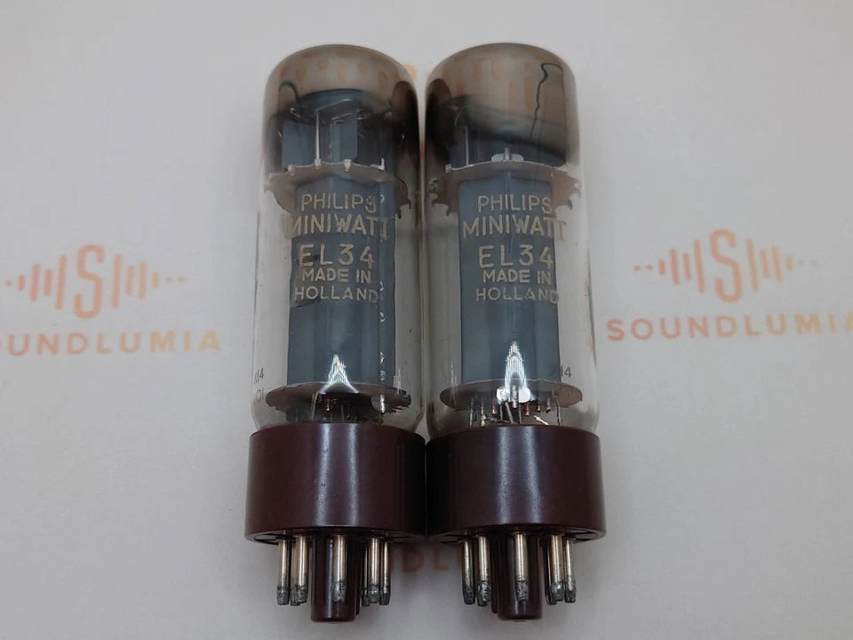 Mazda EL34 DD Getter Brown Base - Philips Label - Brussels