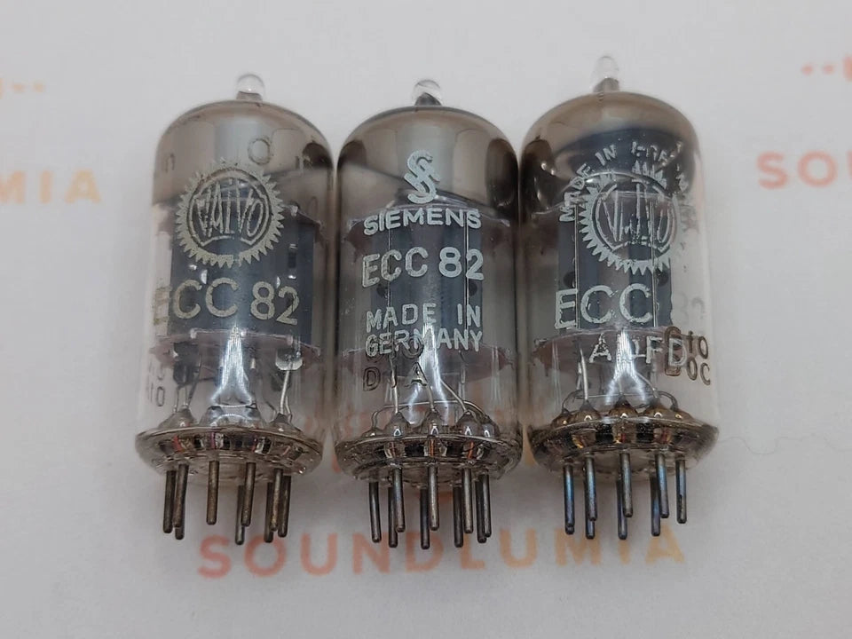 Valvo Hamburg ECC82 Short Plates 30° O-Getter